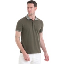 Hatemoğlu Haki Regular Fit Düz 100% Pamuklu Polo Yaka Tişört