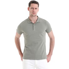 Hatemoğlu Gri Regular Fit Düz 100% Pamuklu Polo Yaka Tişört