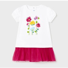 Mayoral Elbise Çiçekli Tüllü Pembe