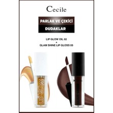 Cecile Glam Shine-Lip Oil Parlak Dudaklar Bakım ve Makyaj Seti 02-05