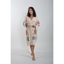 Reina Teks Peştemal Bornoz Pamuklu Plaj Karışık Mercan Deniz Yıldızı Desen 1ADET Unisex Beachwear Kimono Kaftan