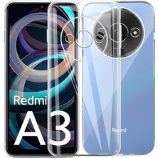 M.tk moveteck Xiaomi Redmi A3 Kılıf Kamera Çıkıntılı Korumalı Renksiz Yumuşak Şeffaf Esnek Silikon Kapak