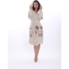 Reina Teks Peştemal Bornoz Pamuklu Etnik Kilim Desen 1 Adet Unisex Beachwear Müslin Kimono Kaftan