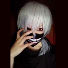 Xiaxiaoer Popüler Cosplay Anime Avrupa ve Amerikan Ghouls Kaneki Ken Kısa Saç Tokyo Ghoul Gümüş Peruk Dış Ticaret (Yurt Dışından)