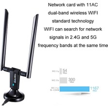 Xiaxiaoer 1200M Kablosuz Ağ Kartı 802.11AC Usb3.0 Çift Frekans 2.4g/5.8g Wifi Alıcı (Yurt Dışından)