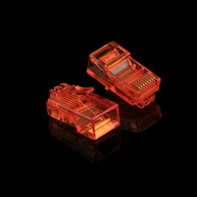 Xiaxiaoer 100 Adet Anpwoo AMP01 RJ45 Konnektör Modüler Fiş Turuncu (Yurt Dışından)