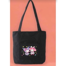 Amazoon Desing Tatlı Kuromi Baskılı Çocuk Omuz Yandan Askılı Çanta