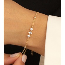 ÇGK KUYUMCULUK Üç Taşlı Altın Bileklik CGKBLK0101