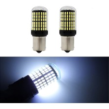 Reycar LED Ampul 12V Tek Duy 144 LED Düz - Çakarlı Şeffaf Beyaz 2 Adet