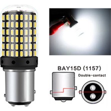 Reycar LED Ampul 12V Tek Duy 144 LED Düz - Çakarlı Şeffaf Beyaz 2 Adet