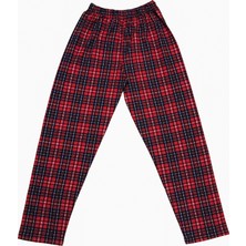 Kırmızı Siyah Ekose Desenli Unisex Düz Paça Tek Alt Pijama