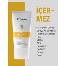 The Prouvee Reponses %100 Doğal 50+Spf Anti-Spot Leke Karşıtı Yüz İçin Organik Güneş Koruyucu Krem 40 ml