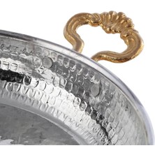 Nusnus Bakır Sahan ve Ahşap Altlık 18 cm