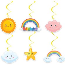 Parti Dükkanım Gökkuşağı Bulut Asmalı Tavan Süsü 6 Adet