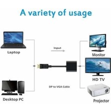 Pmr Displayport To HDMI Dönüştürücü Adaptör Display Port Erkek VGA Dişi