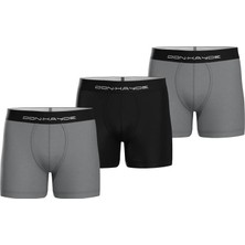 Don-Kayde Premium Micro Modal 2 Antrasit Gri 1 Siyah Erkek Boxer Short 3'lü Set