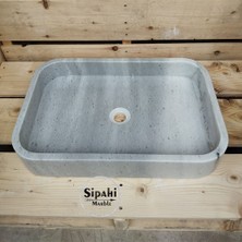 Sipahi Marble Gri Mermer Dikdörtgen Düz Lavabo