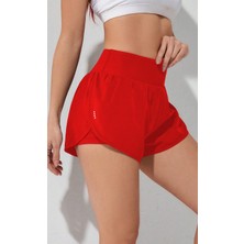 Ghassy Co. Kadın 2 In 1 Running Sports Athletic Gym Telefon Cepli Kısa Taytlı Şort