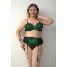 Dosesa Büyük Beden Jartiyer Takım Balenli Fantazi Gecelik 2xl-3xl-4xl M-9411
