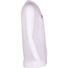 Sportface Beyaz Uzun Kollu T-Shirt Sıfır Yaka Kesik Sportface Baskılı Slim Fit
