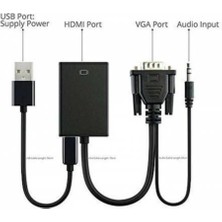 Pmr VGA To HDMI Çevirici Kablo Ses Çıkışlı VGA Dişi HDMI Erkek