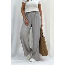 Yakamel Kadın Bol Paça Bürümcük Palazzo Pantolon