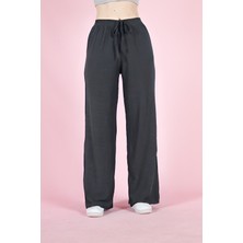 Yakamel Kadın Bol Paça Bürümcük Palazzo Pantolon