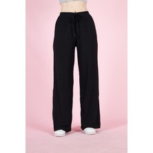 Yakamel Kadın Bol Paça Bürümcük Palazzo Pantolon