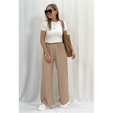 Yakamel Kadın Bürümcük Salaş Bol Paça Palazzo Pantolon