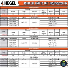 Hegel 12V 100 Ah Solar Jel Akü - 12 Volt 100 Amper Solar Jel Akü