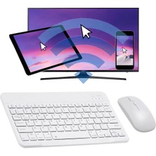 Blue İnter Qasul Tüm Cihazlara Uyumlu Akıllı Taşınabilir Şarj Edilebilir Kablosuz Bluetooth Klavye ve Mause Seti