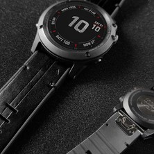 Markacase Garmin Fenix 7x -7x Pro Uyumlu Quick Fit Özellikli Deri Kordon Kayış