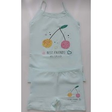 Adn Kids Kız Çocuk 5'li Resimli Atlet & Boxer Açık Sarı -Beyaz -Su Yeşili -Pembe -Lila