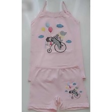 Adn Kids Kız Çocuk 5'li Resimli Atlet & Boxer Açık Sarı -Beyaz -Su Yeşili -Pembe -Lila