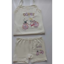 Adn Kids Kız Çocuk 5'li Resimli Atlet & Boxer Açık Sarı -Beyaz -Su Yeşili -Pembe -Lila