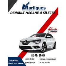 Martigues Renault Megane 4 2017 Model Araca Özel Muz Silecek Seti Sürücü Taraf 600MM Yolcu Taraf 450MM