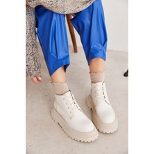 Pars Bej Hakiki Deri Kalın Tabanlı Kadın Bot