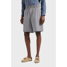 Emporio Armani Çizgili Gofre Relaxed Fit Short Erkek Short 3D1PE2 1npız 06F8