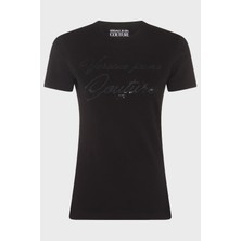 Versace Jeans Couture Logolu Pamuklu Bisiklet Yaka Slim Fit T Shirt Kadın T Shirt 76HAH6A8 J0020 899