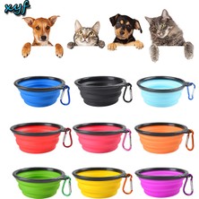 Shanhua Shop Sarı Stil 350 ml L Pet Köpek Kase Büyük Katlanabilir Kedi Su Kase Katlanır Silikon Açık Seyahat Taşınabilir Köpek Maması Konteyner Besleyici Çanak (Yurt Dışından)