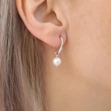 Nox Jewelry 925 Ayar Gümüş Cream Tatlısu Incisi Küpe-7mm