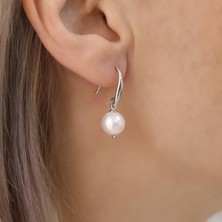 Nox Jewelry 925 Ayar Gümüş White Tatlısu Incisi Küpe-9mm