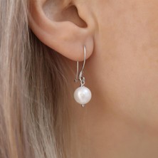 Nox Jewelry 925 Ayar Gümüş Cream Tatlısu Incisi Küpe-9mm