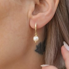 Nox Jewelry 925 Ayar Gümüş Cream Tatlısu Incisi Küpe-7mm