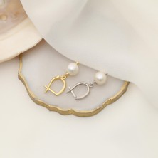 Nox Jewelry 925 Ayar Gümüş Creamrose Tatlısu Incisi Küpe-7mm