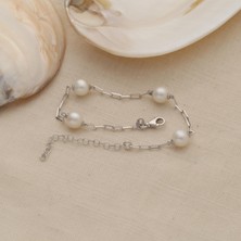 Nox Jewelry 925 Ayar Gümüş White Tatlısu Incisi Bileklik-8mm