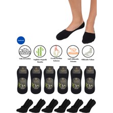 Premium Natural Socks 6'lı Bambu Siyah Babet Çorap (Yıkamalı)(Imalattan)