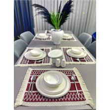 Nona Mino Pamuk Şal Motif Dantel Örgü Amerikan Servis Supla Seti 35X45 6 Adet