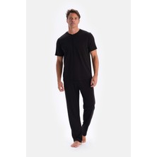 Erkek Kısa Kollu Rahat Kesim Pijama Takımı