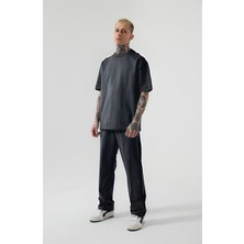 Yakamel Erkek Oversize Kısa Kollu Penye Pijama Takımı